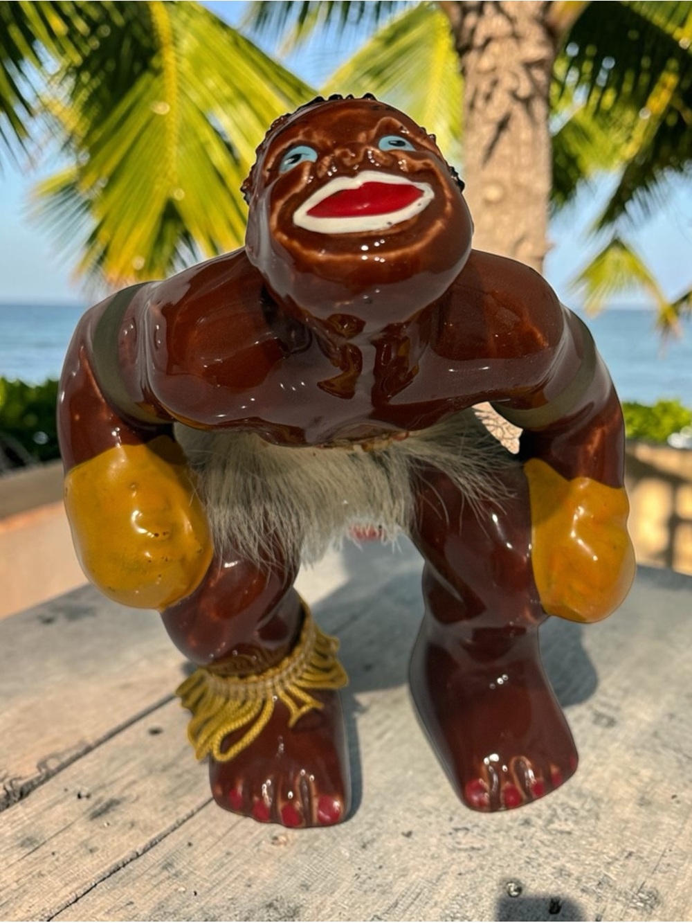 Rare 1940’s “Happy Cannibal” with Boxing Gloves Gilner Pottery Ca